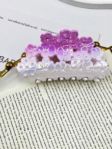 1 Stück/3 Stück/6 Stück florale Muster Lässig ABS Kunststoff (ABS Harz) 2025 Neuer Boho-Stil Halbkreis Haarclips, personalisierte minimalistische karierte Haarklaue für Frauen elegante Haaraccessoires elegante Haarspange Winter Haarklammer