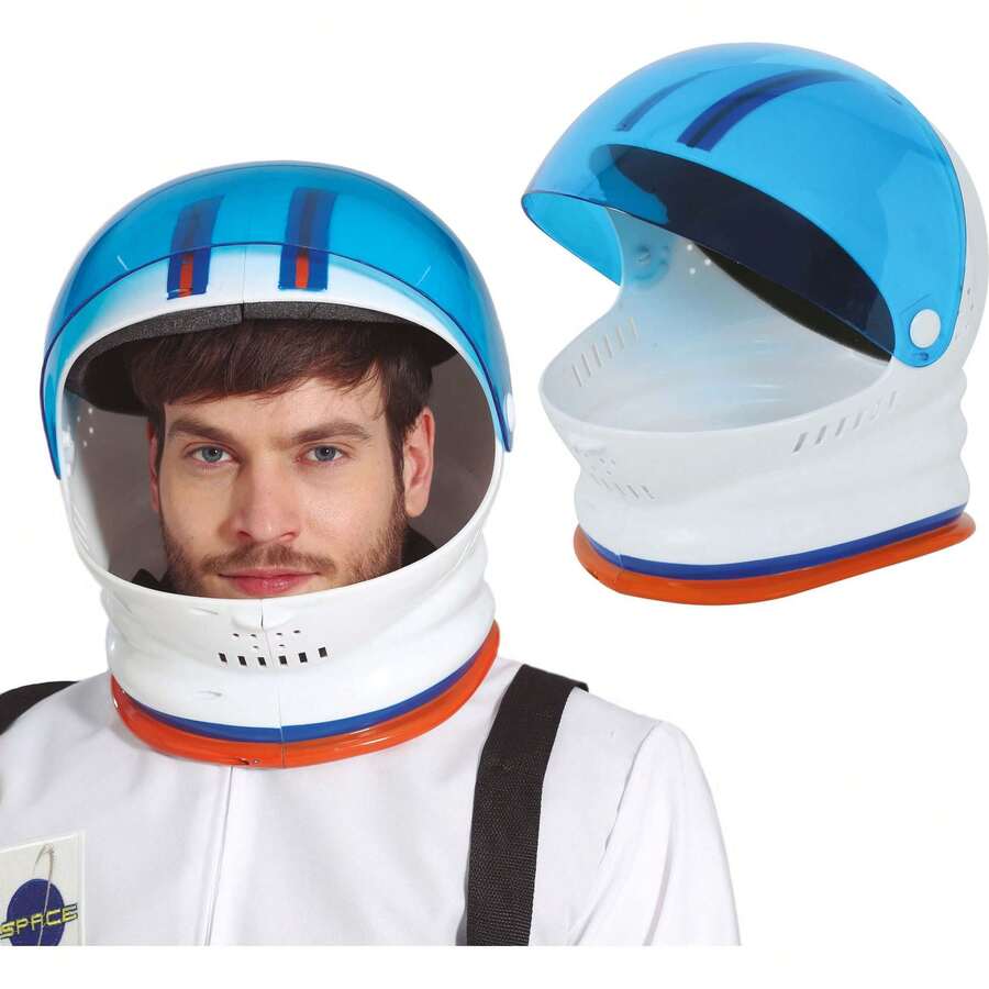 Fiestas Guirca Casque spatial pour enfants pour jeux d'exploration, costume d'astronaute pour enfants, structure résistante avec visière transparente, idéal pour fêtes scientifiques, activités éducatives et jeux créatifs - Multicolore - Voir 1
