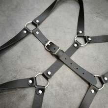 1pc Men's Sexy Chest Strap Personalized Muscle Showing Sports Fitness Suspender Shirt, Leather Decor Restraint Strap For Bar, Nightclub, Ascetic Style Looks Of Party Season Picks