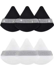 1/3/5/10/15/24 件装黑色三角化妆海绵套装，水晶绒短绒材质，柔软粘性强，适用于化妆、家居装饰、梳妆台、旅行、卧室等场合，是理想的化妆配件。套装包含粉扑、化妆海绵、化妆海绵、化妆海绵，价格实惠，是圣诞礼物或圣诞袜填充物的绝佳选择。 - 黑色 - 查看 16