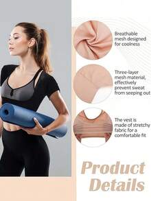 1件/2件装腋下吸汗背心，6种颜色可选，可水洗防汗背心，适合女性和女孩，黑色/白色衬衫垫，保护女性腋下，吸汗垫，透气服装 - 彩色 - 查看 4