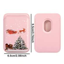1pc Reindeer Christmas Pattern Black/White/Silver/Brown/Pink PU Leather Wallet Card Holder Magnetic Phone Case Fit For IPhone 17/16/15/14/13/12/11, Magnetic Wallet Card Holder Phone Accessories Compatible With Android And Most Smartphone,Gifts For Mother, Family, Friends, Kids, Birthday, Holiday Case Accessories Phone Case Magnets