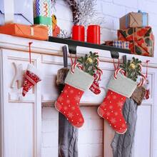 4 Pcs Stocking Holders, Metal Stocking Hangers With Non - Slip Strips Fireplace Stair Indoor Decor Gold