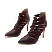 lunryet Women's Platform Heel Dance Boots Peep Toe Latin Salsa Ballroom Ankle Dance Shoes TINA-10 - RƯỢU - Xem 4