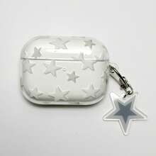 Original Simple Star Pattern TPU Transparent Wireless Earphone Protective Case, Compatible With AirPods 1/2, AirPods 3, AirPods Pro, AirPods Pro 2, AirPods 4. Comes With Pendant, Anti-Fading - Multicolor - View 17