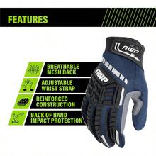 AWP Pro Protect Work Gloves For Men And Women Full Back-Of-Hand TPR Impact Protection Large
