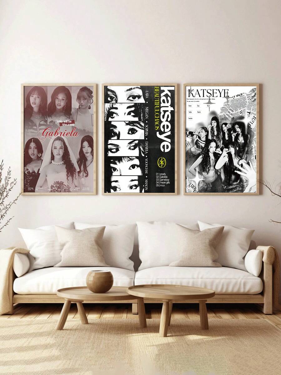 1张无框流行乐队K-KATSEYE海报，高清海报，适用于家居、客厅、卧室、酒吧、咖啡馆、艺术装饰 - 彩色 - 查看 1