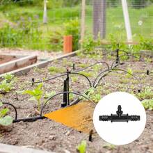 5Pack Drip Irrigation Barbed Fittings 3/8 To 1/4 Inch Tee Tubing Connector Plastic 3 Way TEE Coupling For Greenhouse/Aquarium/Garden Watering System Drip Irrigation Kit Parts - 5 - 查看 6