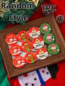 1PC Santa Claus Reindeer Christmas Tree Snowman Brooch, Christmas Accessory Badge, Decorative Pendant, Suitable For Christmas Gifts, Christmas Decoration, Photo Medal, Pendant Decoration