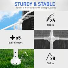 10'x10' Gazebo Waterproof Outdoor Canopy Patio Tent Party Tent For Wedding BBQ Cater, Black - 預設 - 查看 7