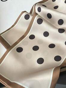 1pc Simple Elegant Polka Dot Satin Square Scarf, Double-Layer Satin Ribbon Scarves For Women, Can Be Worn As Handbag Decoration, Waist Belt, Neck Scarf, Head Wrap, To Enhance Your Appearance Valentines - 彩色 - 查看 3