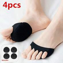 2/4pcs Women's Five-Toe Forefoot Pads For High Heels, Comfortable Half Insoles For Foot Care,Essential For Wearing High Heels,Non-Slip Toe Socks Inserts,Summer Heels Must Have Half Socks, Daily Shoe Accessories, Insole,Summer High-Heeled Socks - 彩色 - 查看 7