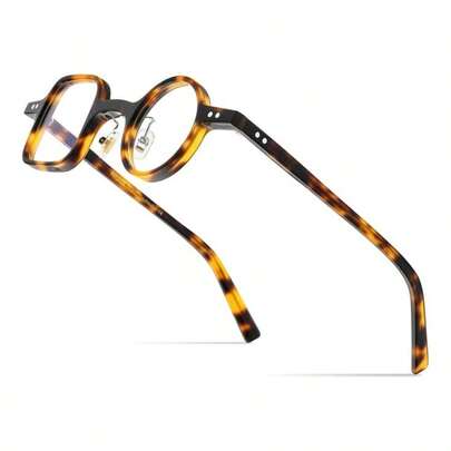 anteojos de acetato para hombre, cuadradas, izquierda, derecha, redondas, clsico, retro, pticas, 9155 Leoapard, Mediano