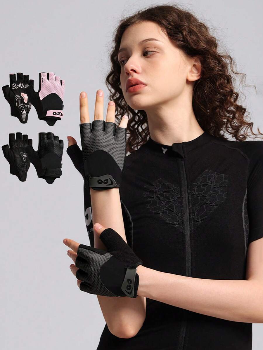 Sports Cycling Bike Gloves - Padded Half Finger Bicycle Gloves With Shock-Absorbing, Anti-Slip, Breathable MTB & Road Biking For Men Women