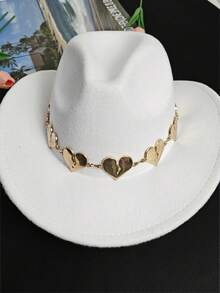1pc Fashionable Versatile Heart-Shaped Detachable Hat Chain, Hat Accessory, Gift For Holidays, Birthdays, Daily Wear