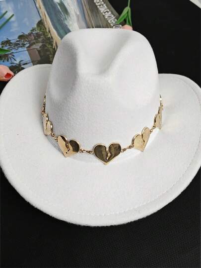 1pc Fashionable Versatile Heart-Shaped Detachable Hat Chain, Hat Accessory, Gift For Holidays, Birthdays, Daily Wear