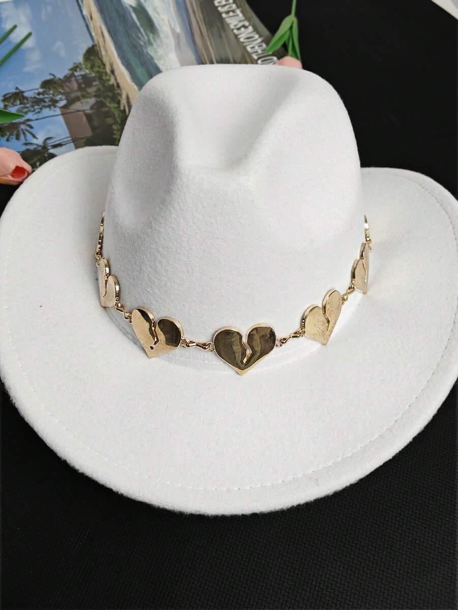 1pc Fashionable Versatile Heart-Shaped Detachable Hat Chain, Hat Accessory, Gift For Holidays, Birthdays, Daily Wear