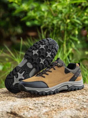 Men's Fashionable Hiking Shoes, Lightweight, Wear-Resistant, Non-Slip, Durable And Comfortable Lace-Up Sports Shoes, Suitable For Outdoor Hiking, Camping, Travel, Rugged Terrain Feels Like Flat Ground, Long-Distance Fatigue-Free