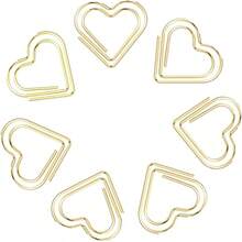 Heart - Shaped Paper Clips, Cute Metal Paper Clips, Small Metal Papers Clip, Heart - Shaped Binder Clip Document Note Organization, Wedding Decorations, Crafts, And Office Supplies - Gold - View 7