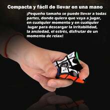 2 in 1 Cubo Giratorio, Cubo Giratorio de Velocidad,Cubo 3D Puzzle y Gira a tu Alcance, Cubo de Rubik de Juguete,Aliviar la presión, con Caja y Bolsa de Almacenamiento - blanco - Ver 4