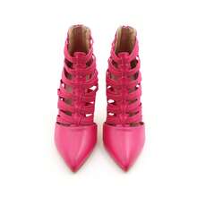 lunryet Women's Platform Heel Dance Boots Peep Toe Latin Salsa Ballroom Ankle Dance Shoes TINA-10 - 粉色 - 查看 9