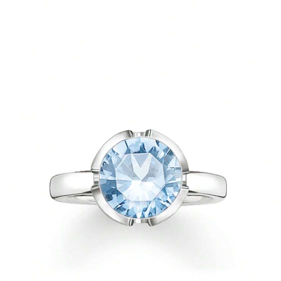 Thomas Sabo TR2036-009-31-54 Women's Ring With 925/1000 Sterling Silver - Size 14 - Baby Blue - View 1