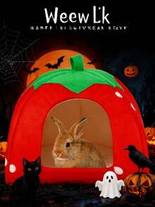 Halloween Pumpkin Shaped Comfortable Small Animal Bed, Suitable For Hamsters, Guinea Pigs, Rabbits, Removable & Washable Small Pet House For Winter