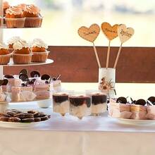 10/40个迷你甜点杯 - 2盎司塑料派对餐杯，适用于开胃菜、慕斯等 - 非常适合婚礼、生日和庆祝活动