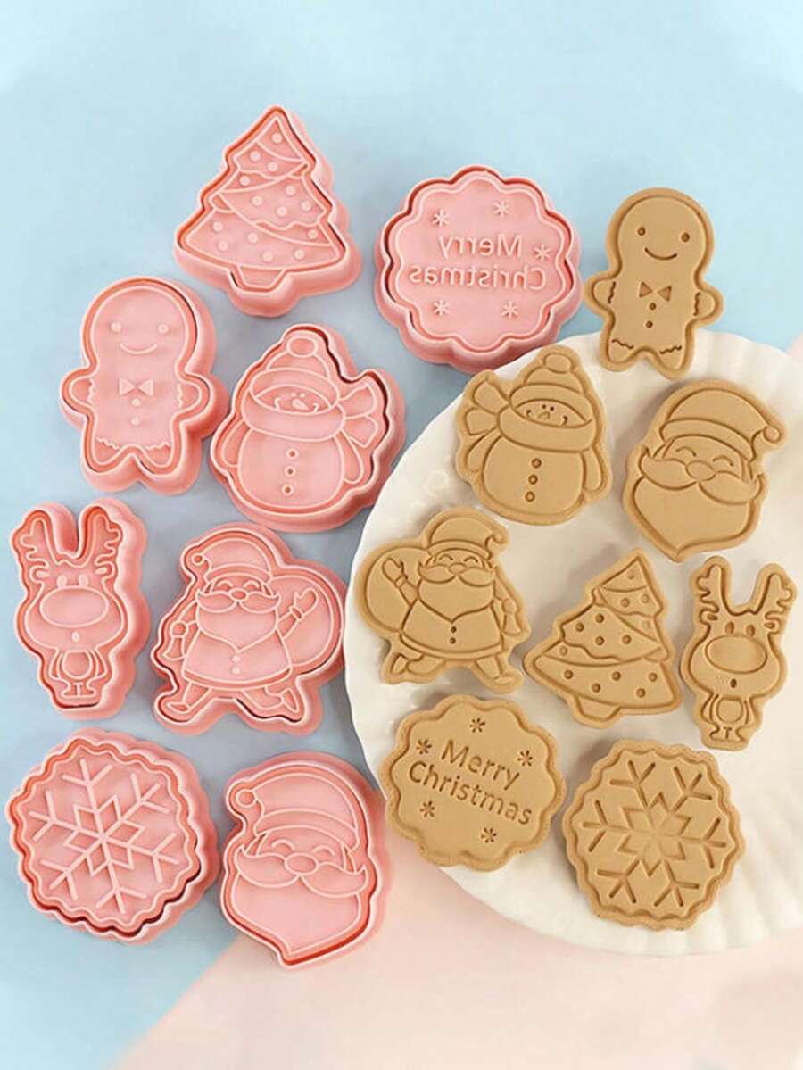 8pcs Christmas Cookie Cutters For DIY Handmade Christmas Christmas Decorations, Christmas Gifts, Scene Decor, Festivals Decor, Room Decor, Home Decor, Offices Decor, Theme Party Decor, Christmas Decor, Christmas Cookie Cutters