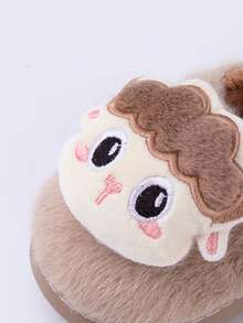 1 para dziecięcych kapci domowych, uroczy wzór misia, ciepłe i antypoślizgowe, odpowiednie dla chłopców i małych dzieci, jesień/zima - Szary - Zobacz 3