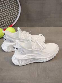 Women's Lightweight Breathable Casual Sports Shoes, Comfortable Running Fitness Sneakers, White Versatile Sneakers Suitable For All Seasons - 白色 - 查看 5