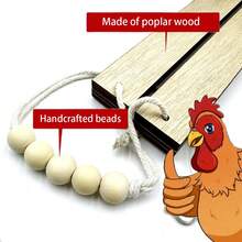 Natural Wooden Bird Swing Toy With Beads - Heavy-Duty Hanging Perch & Chewing Activity For Parrots, Chickens, Roosters - Applewood Construction, Beads For Mental Stimulation & Beak Health - Ideal For Large Birds, Pet Birds, Farm Animals - Cage/Aviary Decor, Rustic Design, Durable Construction