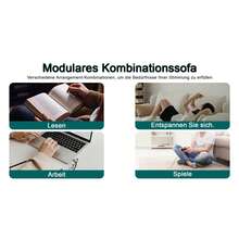 Sofá totalmente comprimido sem osso, sala de estar/quarto com sofá de nuvem segmentado, sofá modular moderno, sem necessidade de montagem, tecido chenille confortável e amigo da pele