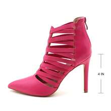 lunryet Women's Platform Heel Dance Boots Peep Toe Latin Salsa Ballroom Ankle Dance Shoes TINA-10 - 粉色 - 查看 14