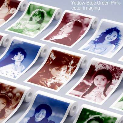 Carta adesiva colorata per foto - Blu, Arancione, Rosso, Verde Glassato | Superficie liscia per fotocamere a stampa istantanea, mini e stampanti per etichette | Carta di alta qualità e durevole per stampe vivaci, colori vivaci, stampa premium, stampa domestica, colori vivaci, texture liscia, uso ufficio, Carta termica di ricarica per fotocamera a stampa istantanea - Rotoli di carta per stampante fotografica