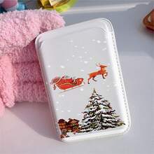 1pc Reindeer Christmas Pattern Black/White/Silver/Brown/Pink PU Leather Wallet Card Holder Magnetic Phone Case Fit For IPhone 17/16/15/14/13/12/11, Magnetic Wallet Card Holder Phone Accessories Compatible With Android And Most Smartphone,Gifts For Mother, Family, Friends, Kids, Birthday, Holiday Case Accessories Phone Case Magnets