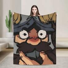 Senshi Anime Dungeon Meshi Flannel Throw Blanket Delicious In Dungeon Blankets For Bed Bedroom Soft Bedding Throws,.Jpg - trắng - Xem 1