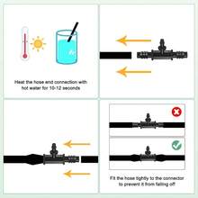 5Pack Drip Irrigation Barbed Fittings 3/8 To 1/4 Inch Tee Tubing Connector Plastic 3 Way TEE Coupling For Greenhouse/Aquarium/Garden Watering System Drip Irrigation Kit Parts - 5 - 查看 5