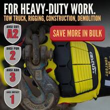 Cestus 3084 ANSI Cut A2 Impact Gloves 1 3 10 50 Pairs Heavy Duty Work Gloves For Construction Rigging Tow Truck
