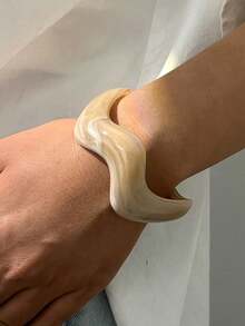 Bộ 3 vòng tay phong cách cổ điển tối giản, chất liệu acrylic và nhựa, kiểu dáng lượn sóng, phù hợp cho nữ giới đeo hàng ngày, có thể đeo chồng lên nhau, là lựa chọn quà tặng hoàn hảo cho các dịp lễ. - Nhiều màu - Xem 5