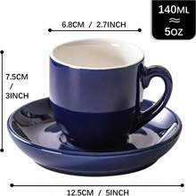 5oz Espresso Cups With Saucers Set Colorful Coffee Cups Set Ceramics Tea Cup With Handle Coffee Mugs Set Of 6 Assorted Colors