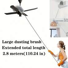 1 Set ausziehbarer, extrafein fasriger Staubwedel, wiederverwendbar, waschbar, biegsam mit teleskopischem Griff, geeignet für Zuhause und Büro - ideal zum Reinigen von Deckenventillatoren, Fenster und Möbeln. Extrafein faseriger ausziehbarer manueller Staubreiniger für Klimaanlage, Federn, Auto und Möbel zu Hause