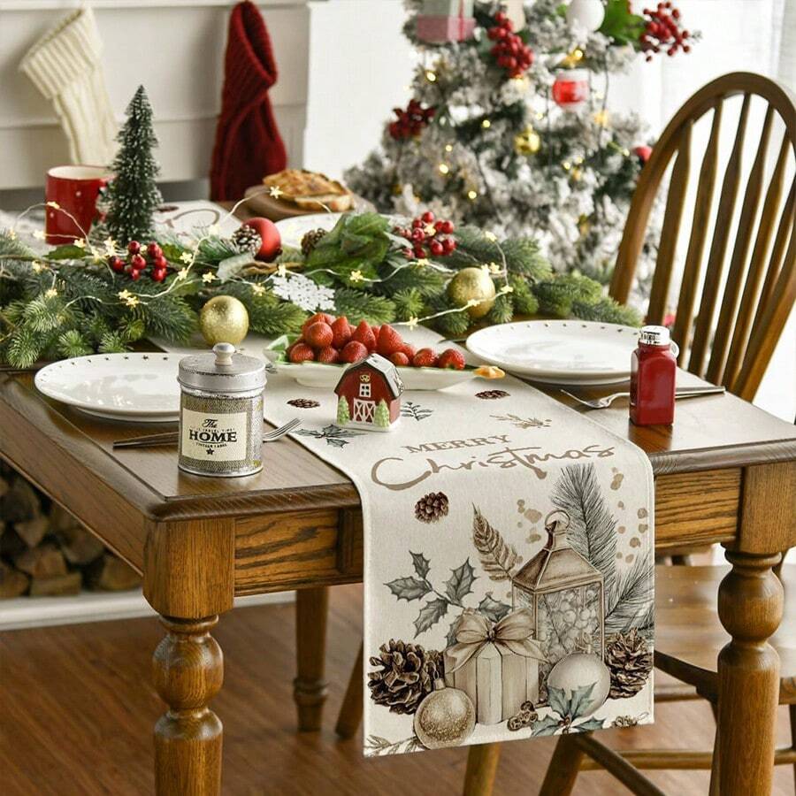 1 pièce Boule de Noël Cadeau Décoration de table de Noël avec pomme de pin, décoration de table de cuisine et de salle à manger pour la maison et les fêtes, taille : 13x35/13x47/13x72/13x90/13x108 pouces