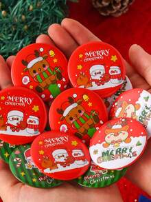 1PC Santa Claus Reindeer Christmas Tree Snowman Brooch, Christmas Accessory Badge, Decorative Pendant, Suitable For Christmas Gifts, Christmas Decoration, Photo Medal, Pendant Decoration