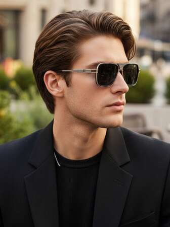 新款厚边时尚男士眼镜，独特鼻梁设计，复古简约高端风格，适合日常佩戴，商务、时尚、派对、音乐节、演唱会，是馈赠亲友的完美礼物。日常佩戴眼镜，时尚镜框，高品质眼镜