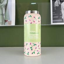 OWALAFreeSip   32oz Insulated Stainless Steel Water Bottle With Straw For Sports, Travel, And School Sports Water Bottle - tea 時間 -32oz - 查看 3