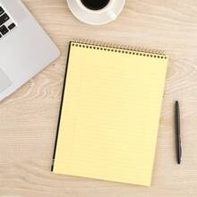 - almohadillas para orejas de escritura legal, encuadernadas en la parte superior, papel rayado ancho, 8-1/2 x 11 pulgadas, 70 hojas, ideales para usar como suministros de oficina en casa, bloc de notas, bloc de notas o almohadillas para orejas Steno, escritura de letras, amarillo canario (MEA59880) - 1 - Ver 3