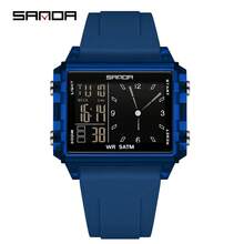 SANDA SANDA Men Women Watch Digital Sport Fashion Wristwatch Top Brand Luxury Multifunction Alarm Date Week Stopwatch EL Light Function Waterproof Electronic LED Original Male Lady Clock Gift 2198