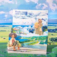 have a good day 10 件/包复古风景装饰贴纸、创意美学贴纸、DIY 剪贴簿工艺材料、节日礼物、个性化文具用品