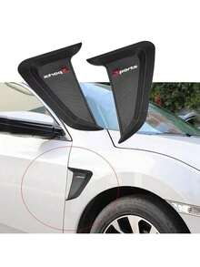 2pcs Universal Car Fender Decorative Side Vent Stickers, Side Wing Body Air Vent Modification Side Emblem Decals - A - View 9